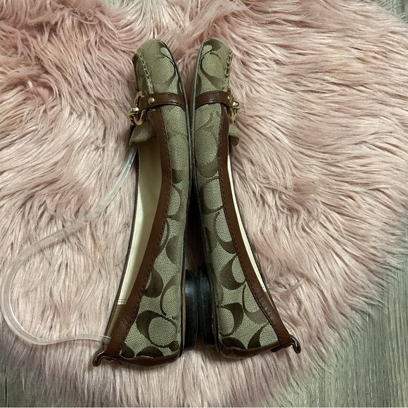 Coach Logo Brown Canvas Flat Size 8 - Picture 5 of 9
